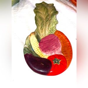 Kitchen spoon/spatula with vegetables ceramic